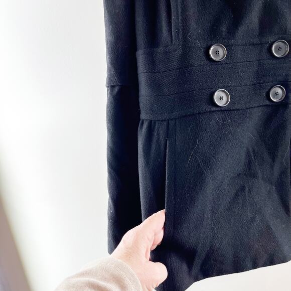 LOFT Double Breasted Wool Blend Peacoat Black 16 - Picture 6 of 9